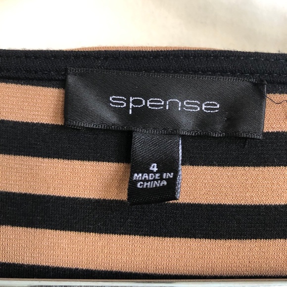 Spense Tan/Black Panel Stripe Long Sleeve Dress - Picture 6 of 8